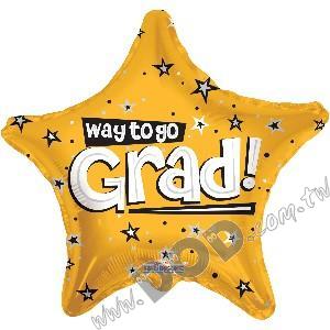 Way to go Grad Stars - Gold 18" (#85101)