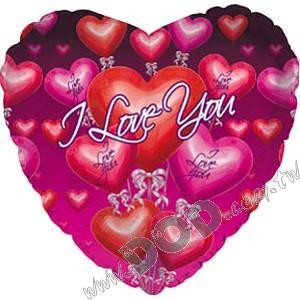 I Love You Floating Hearts 18" (#215391)