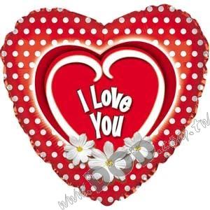 I Love You Red Polka Dot 18" (#214375)