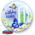 Birthday Wishes Garden Butterflies Bubble 22