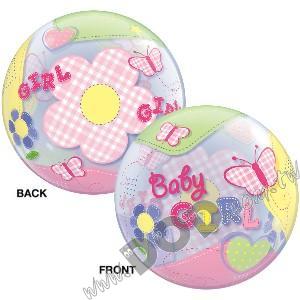 Baby Girl Butterflies Bubble 22" (#69729)