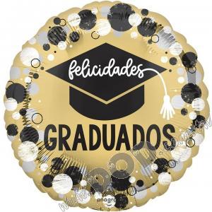 FELICIDADES GRADUADOS CIRCLES & DOTS 18" (#45513)